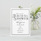 Black White Vrijgezellenfeest Typography Invitatio Kaart (Staand voorkant)