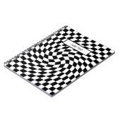 Black & White Warped Checkered Pattern Custom Notitieboek (Linkerzijde)