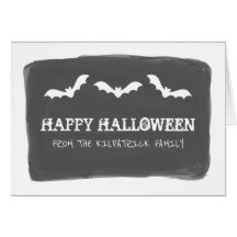 Black White Waterverf Bats Halloween Kaart