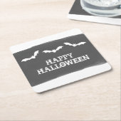 Black White Waterverf Bats Halloween Kartonnen Onderzetters (Schuin)