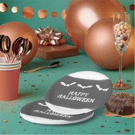 Black White Waterverf Bats Halloween Papieren Bordje