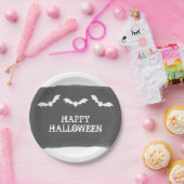 Black White Waterverf Bats Halloween Papieren Bordje (Feest)