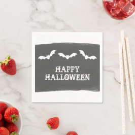 Black White Waterverf Bats Halloween Servetten
