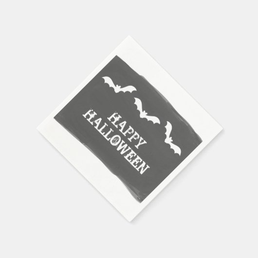 Black White Waterverf Bats Halloween Servetten (Hoek)