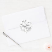 Black White Waterverf Chamomile Homemade Tea Ronde Sticker (Envelop)