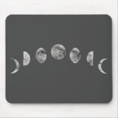 Black White Waterverf Moon Phases Modern Minimum Muismat (Voorkant)