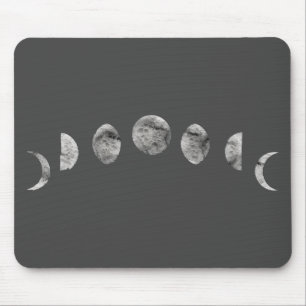 Black White Waterverf Moon Phases Modern Minimum Muismat