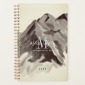  Black White Waterverf Mountains Script Planner (Voorkant)
