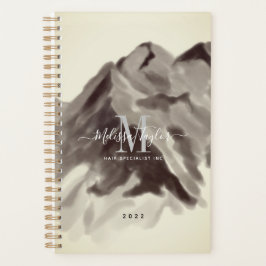  Black White Waterverf Mountains Script Planner