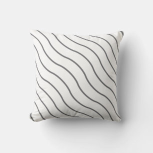 Black White Wave Pattern Kussen