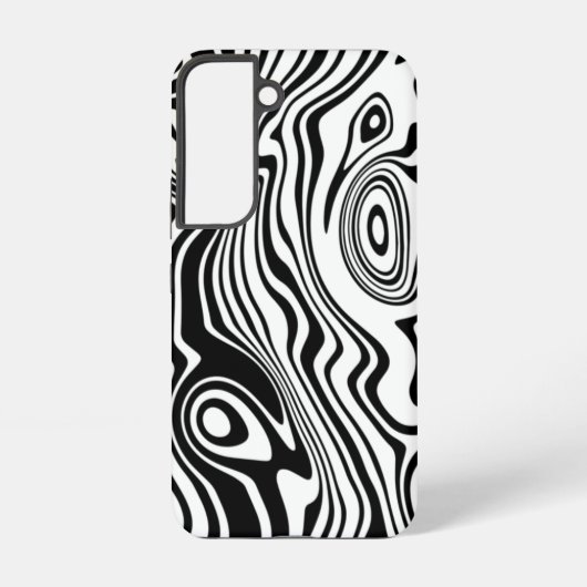 Black White Waves Samsung Galaxy stopt met je kleu Samsung Galaxy Hoesje (Achterkant)