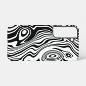 Black White Waves Samsung Galaxy stopt met je kleu Samsung Galaxy Hoesje (Achterkant horizontaal)
