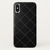 Black White Wavy Diamond Check iPhone X Hoesje (Achterkant)