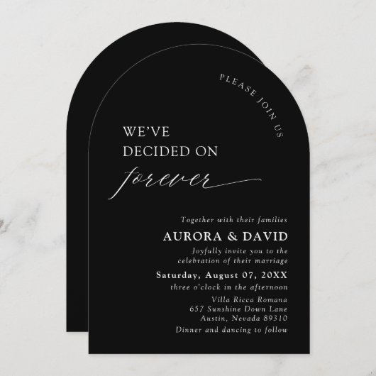 Black & White: We hebben besloten voor altijd te t Kaart (Voorkant / Achterkant)