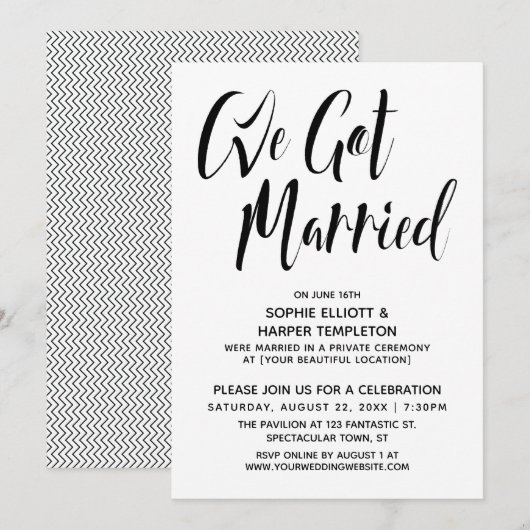 Black & White We hebben een gehuwde Typografie Par Kaart (Voorkant / Achterkant)