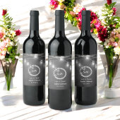 Black White Wedding Chalkboard Mason Jar Wijn Etiket