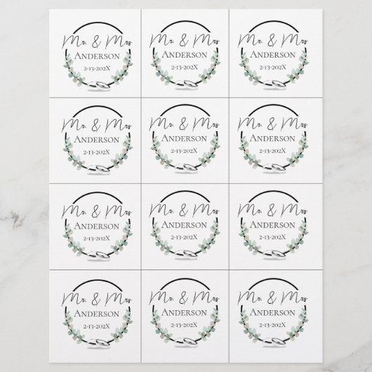 Black White Wedding Colors Tea Bag Wedding (Voorkant)