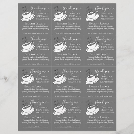 Black White Wedding Colors Tea Bag Wedding (Achterkant)