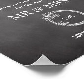 Black White Wedding Date Jar Sign Poster (Hoek)