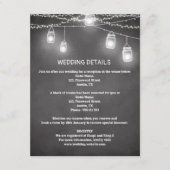 Black White Wedding Details Mason Jar Informatiekaartje (Voorkant)