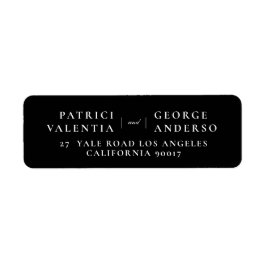 Black White Wedding Envelope Retour Adreslabels Etiket