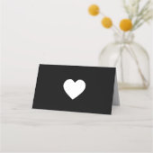 Black White Wedding Heart Logo-tabelnummer Plaatskaartje (Achterkant)