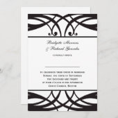 Black White Wedding Invitting Art Deco Kaart (Voorkant / Achterkant)