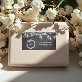 Black White Wedding Mason Jar String Lights Etiket