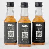 Black White Wedding Mini Alcohol Wedding Favors Likeurfles Etiket (Flessen)