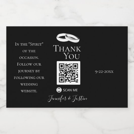 Black White Wedding Mini Alcohol Wedding Favors Likeurfles Etiket (Enkel label)