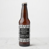 Black White Wedding Modern Guest Bedankt Bier Etiket (Voorkant)