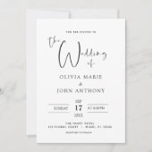 Black White Wedding Modern Typografie Kaart (Voorkant)