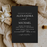 Black White Wedding Modern Typography Invitation Kaart<br><div class="desc">Uitnodigingen voor een Black and White Wedding Spring of Summer Wedding - inclusief prachtige en elegante scripttypografie met een moderne,  eenvoudige en klassieke kleur voor de speciale dag van de bruiloft.</div>