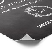 Black White Wedding Program Fans Sign Poster (Hoek)