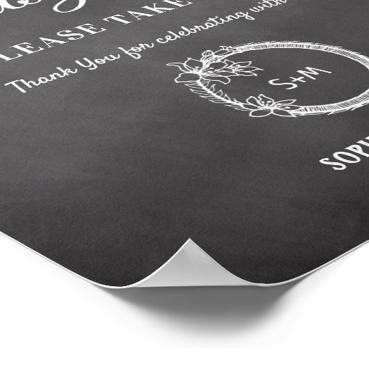 Black White Wedding Programs Sign Poster (Hoek)