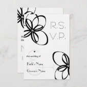 Black & White Wedding R.S.V.P. RSVP Kaartje (Voorkant / Achterkant)