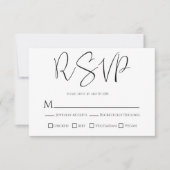 Black White Wedding RSVP-kaart RSVP Kaartje (Voorkant)