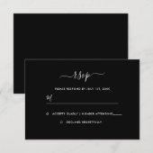Black White Wedding RSVP-kaart RSVP Kaartje (Voorkant / Achterkant)