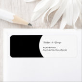 Black & White Wedding Script Retouradres Etiket (Insitu)