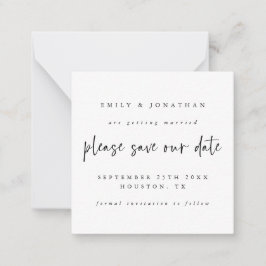 Black White Wedding Sla de datum op Notitiekaartje