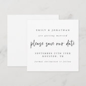 Black White Wedding Sla de datum op Notitiekaartje (Voorkant / Achterkant)