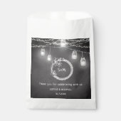 Black White Wedding String Lights Bedankzakje (Voorkant)