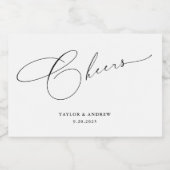 Black & White Wedding Wine Bottle Sparkling Wijnetiket (Enkel label)