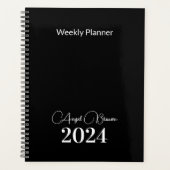 Black & White Weekly Maandelijkse Business Planner (Voorkant)