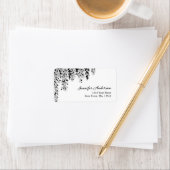 Black White Weeping Birch Return Address Label  (Insitu)