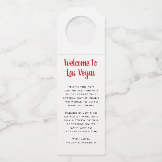 Black White Welkom in Las Vegas Dank u Flessenhanger (Voorkant)