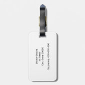 Black White Wheat Laurel WreatInitiaal Monogram Bagagelabel (Achterkant verticaal)