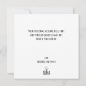 Black White Whimsical Flower Editable Bedankkaart (Achterkant)