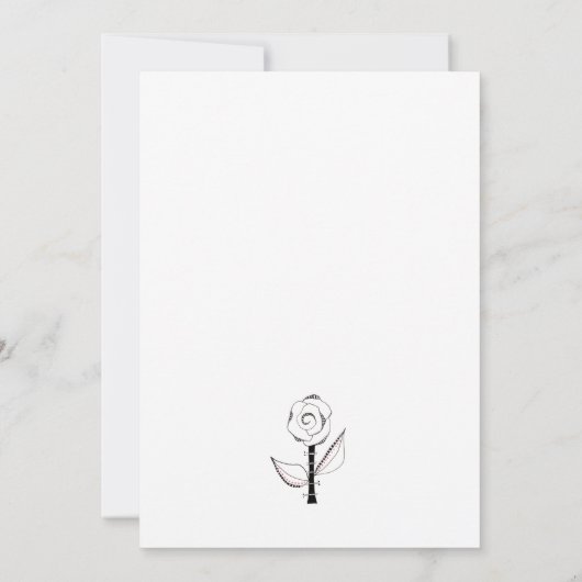 Black White Whimsical Flower Editable Bedankkaart (Achterkant)