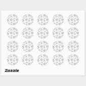 Black & White Whimsical Sun Celestial Verjaardag Ronde Sticker (Vel)